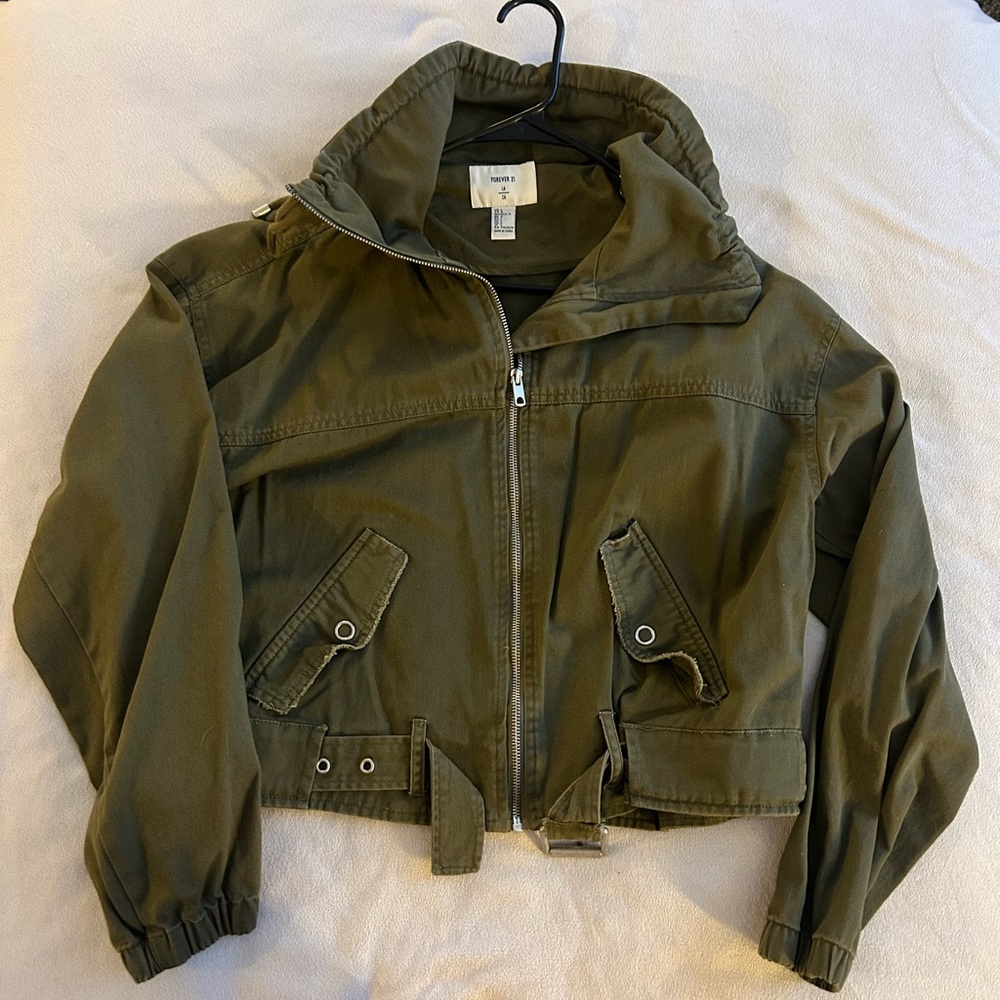 Forever 21 Khaki Green Raincoat